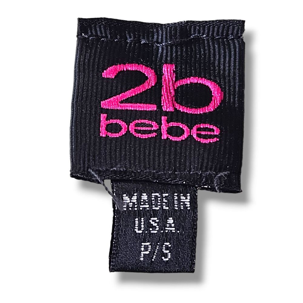 2b Bebe Cardigan Size Small White Beige Geometric Print Sleeveless Open Vest - Picture 9 of 10